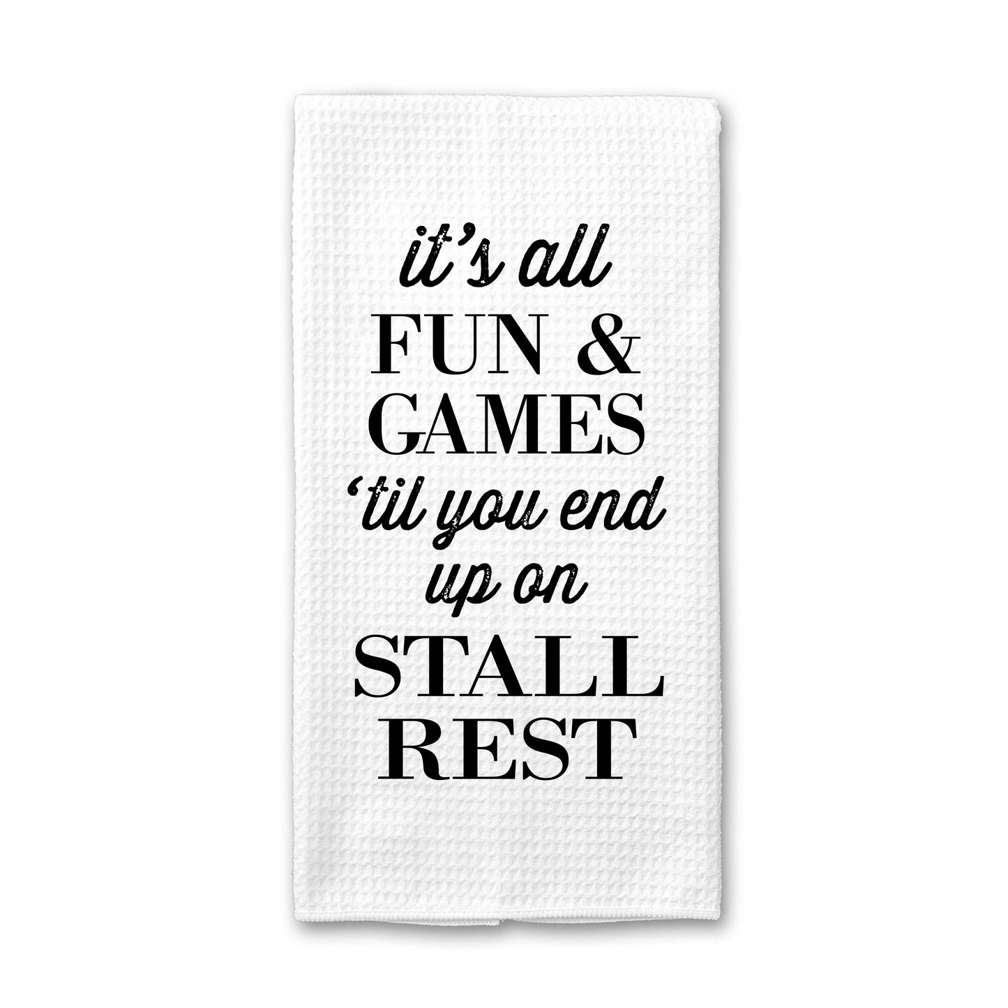 Stall Rest Funny Horse Towel, Equine Gift for Horse Lovers