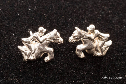 Sterling Horse Jumping Earrings