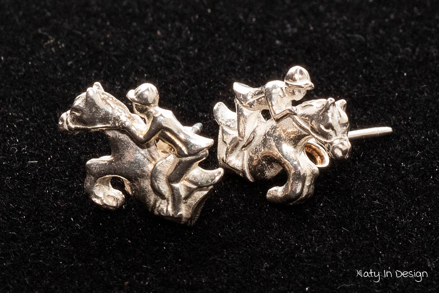 Sterling Horse Jumping Earrings