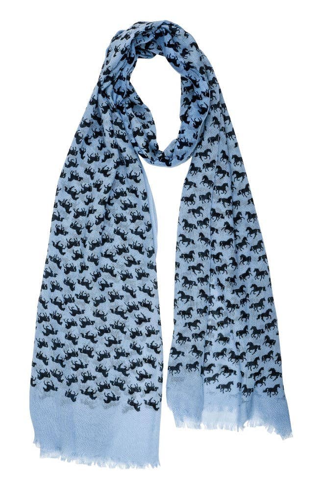 AWST Int'l “Lila” Horse Silhouettes Scarf