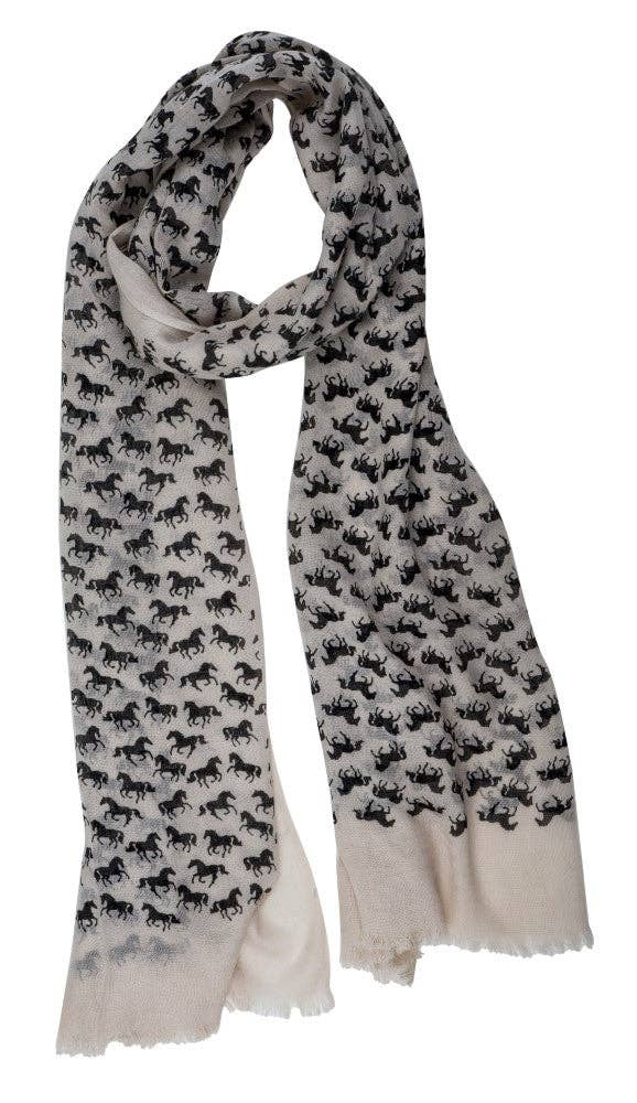 AWST Int'l “Lila” Horse Silhouettes Scarf