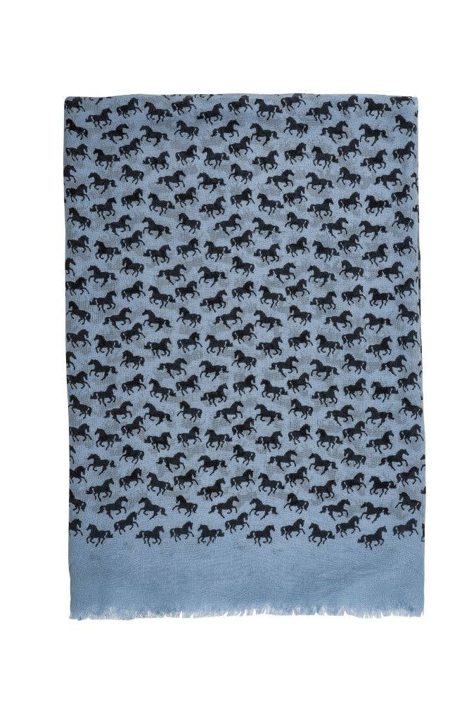 AWST Int'l “Lila” Horse Silhouettes Scarf