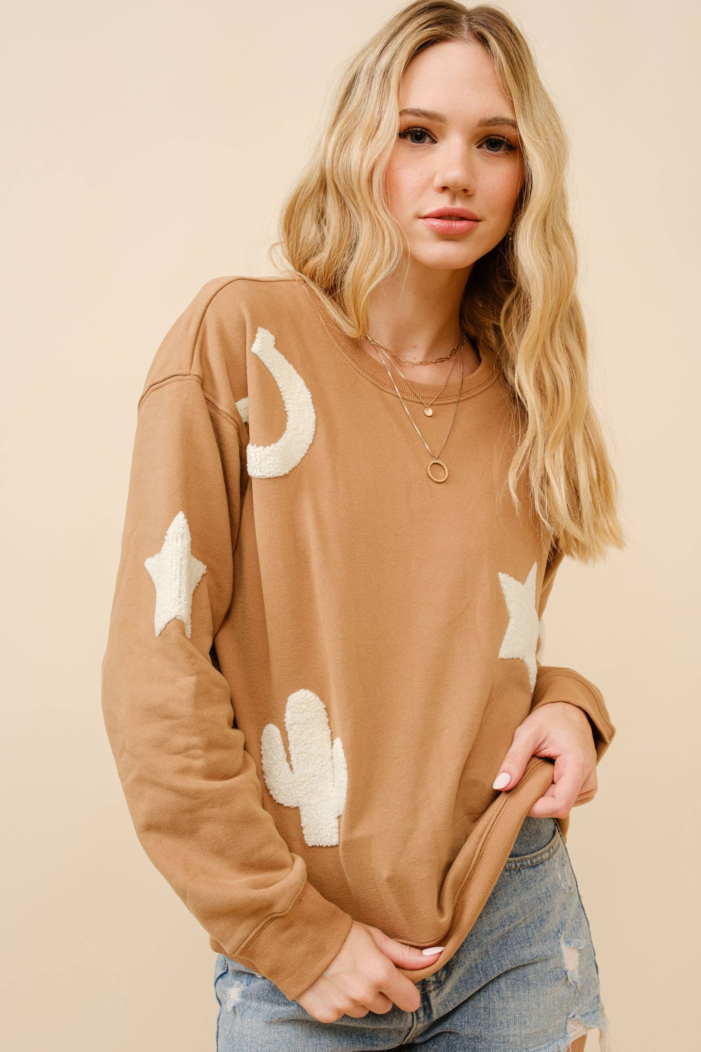 Textured Patchwork Sweatshirt