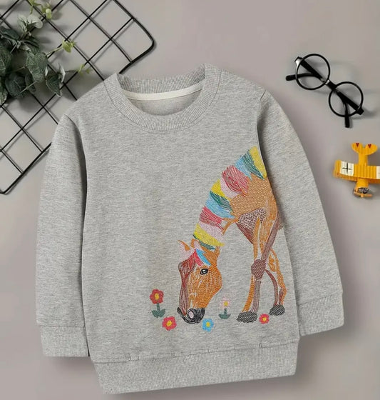 Gray Stitched Sweatshirt, youth