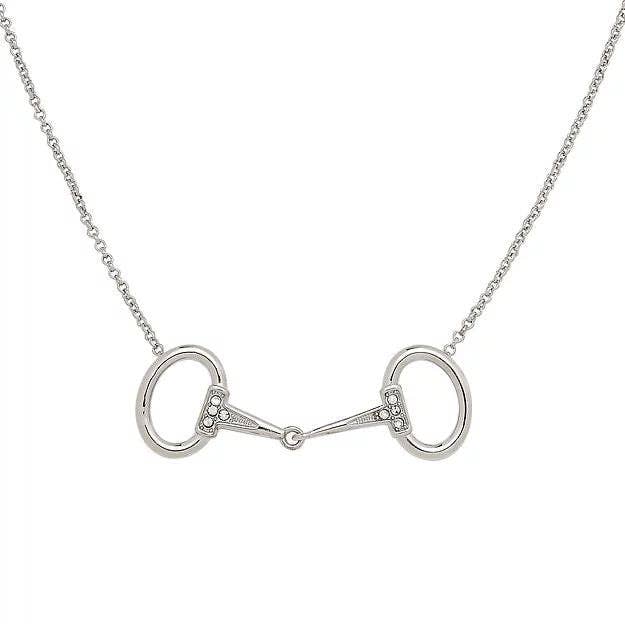 AWST Int'l Rhodium Horse Snaffle Bit Necklace