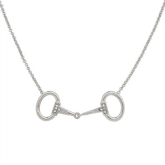 AWST Int'l Rhodium Horse Snaffle Bit Necklace