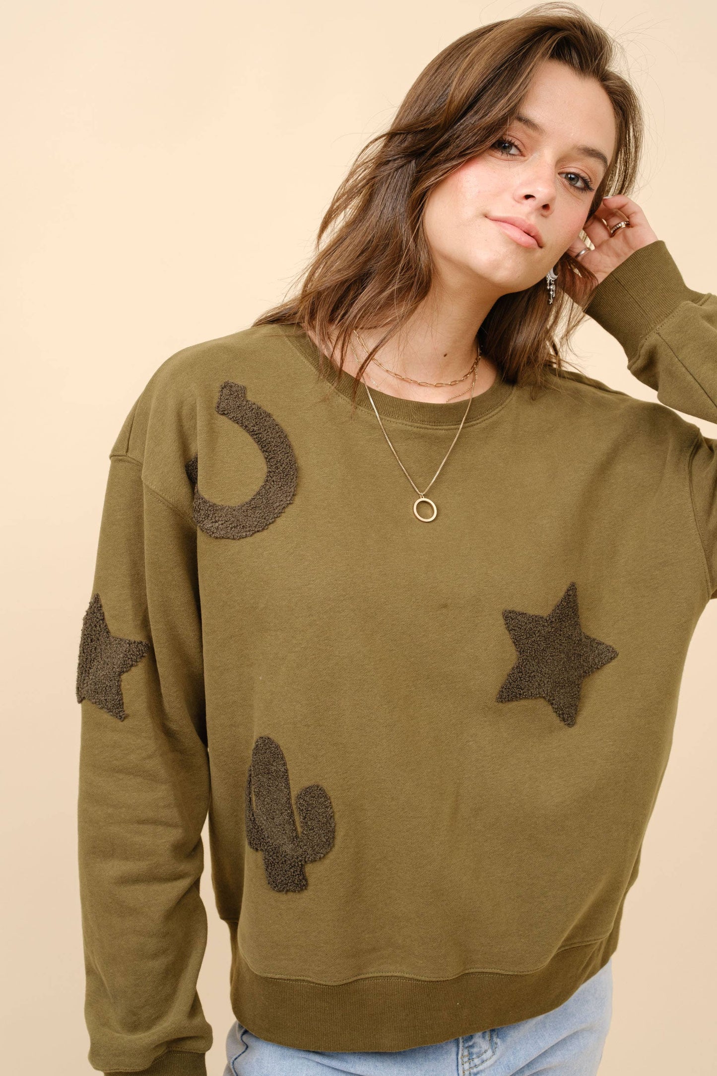 Textured Patchwork Sweatshirt