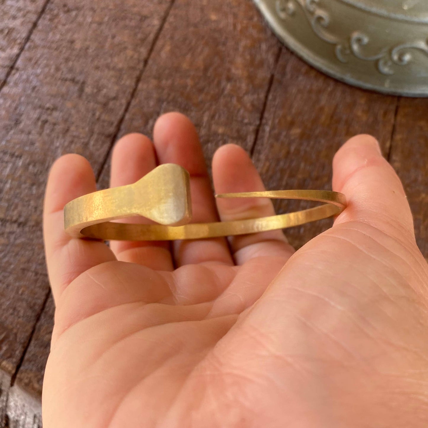 Bronze Horseshoe Nail Bangle