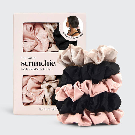 Satin Sleep/Riding Scrunchies 5pc - Assorted