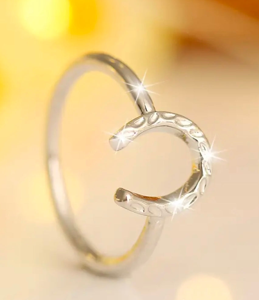 Silver Horse Shoe Ring