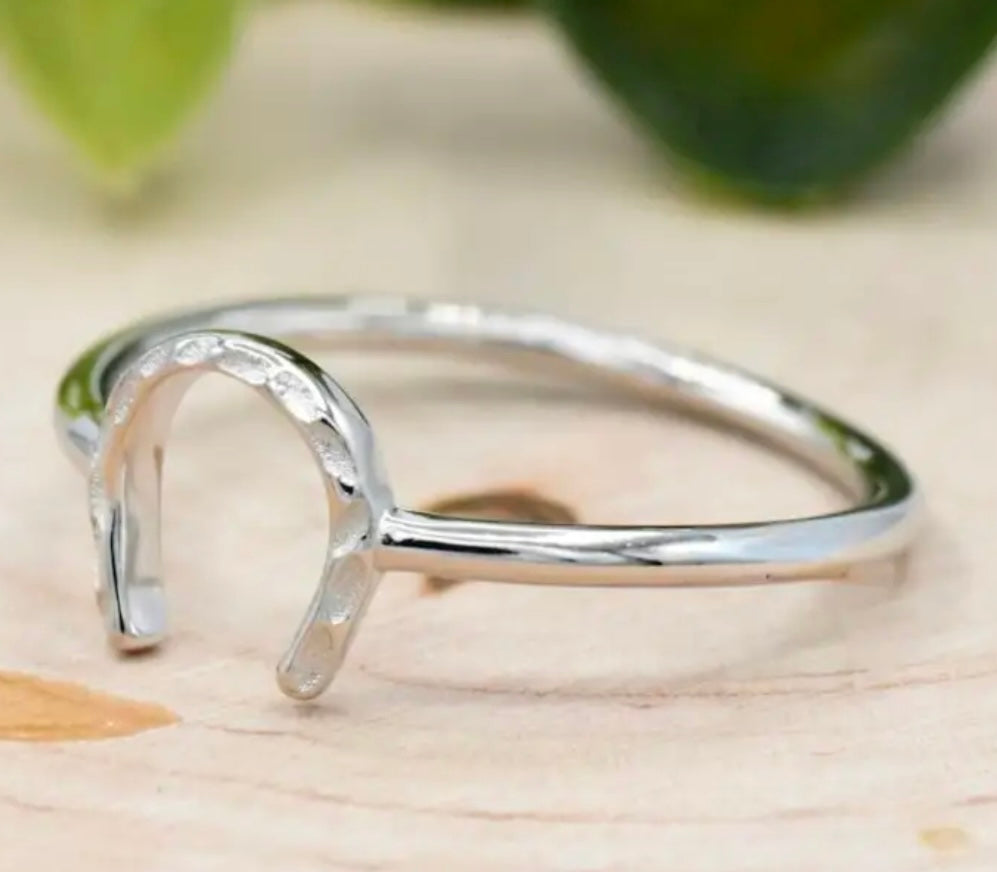 Silver Horse Shoe Ring