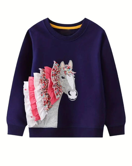 Horse Appliqué Sweatshirt, youth