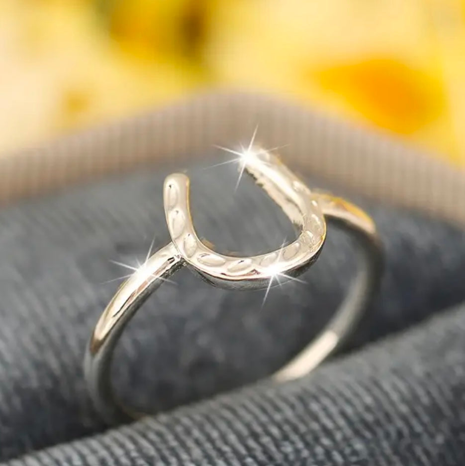 Silver Horse Shoe Ring