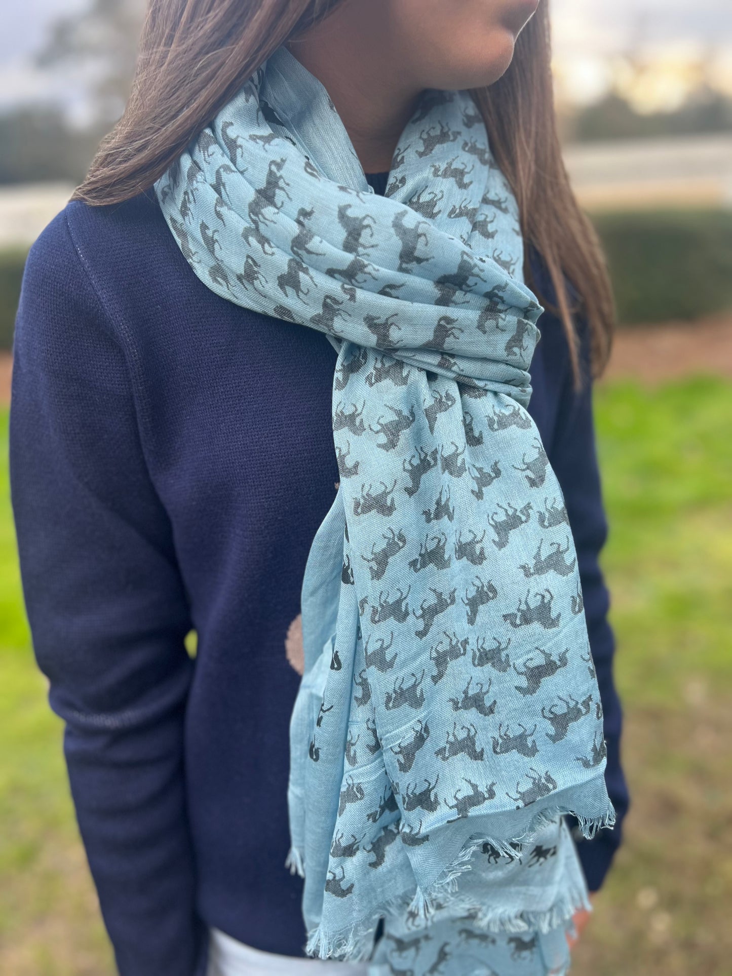 AWST Int'l “Lila” Horse Silhouettes Scarf