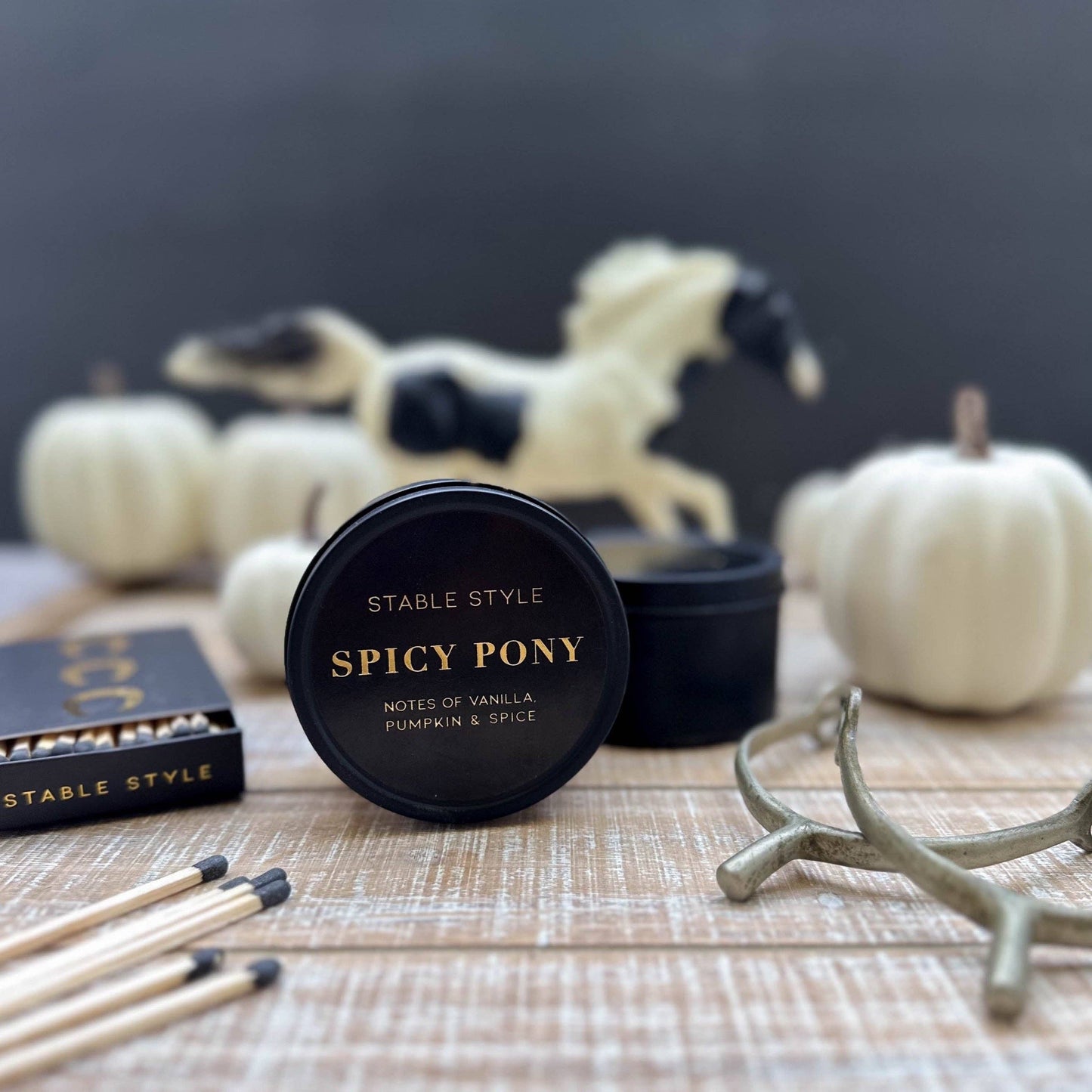 Spicy Pony Soy Wax Seasonal Candle Tin (Pumpkin Spice)