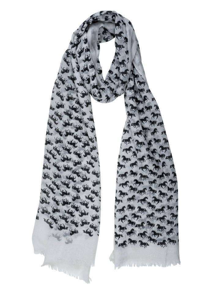 AWST Int'l “Lila” Horse Silhouettes Scarf