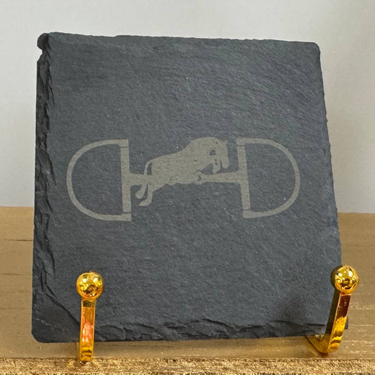 Jumping Horse and Bit Slate Coasters, Set of 4